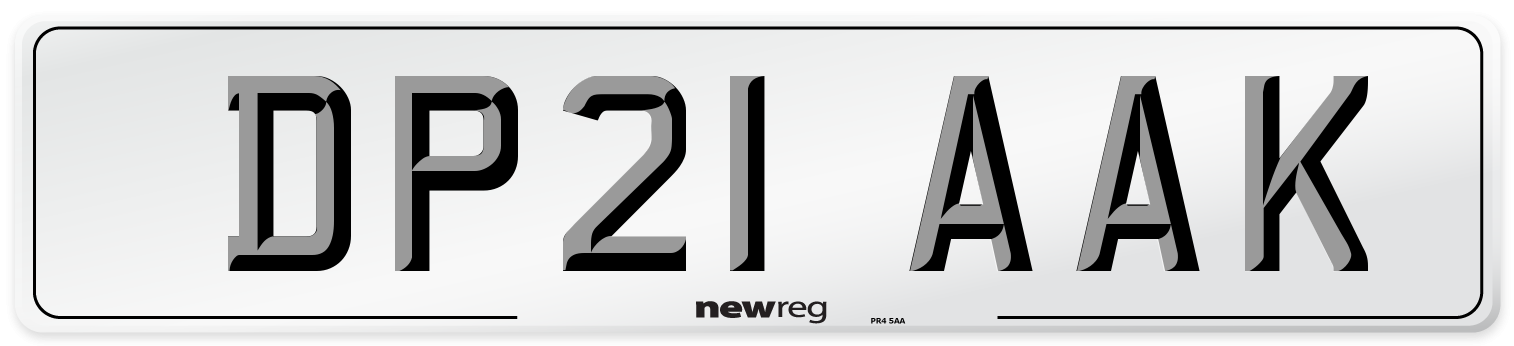 DP21 AAK Number Plate from New Reg